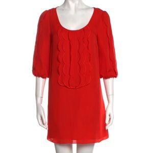 Tibi silk mini dress, orange/red color, size 4
